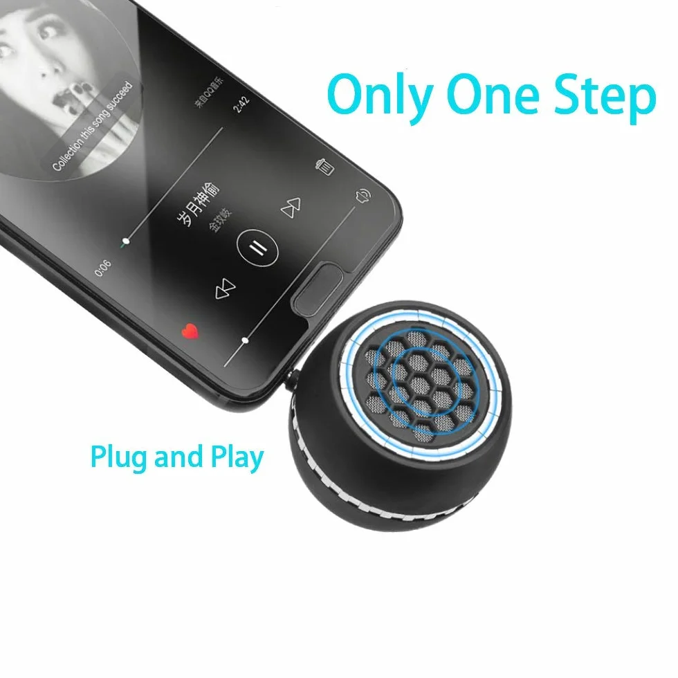 Mini Haut-Parleur de Téléphone Portable, Enceinte Portable avec Interface Audio AUX 3.5mm Haut-Parleur pour Smartphone/Tablette/Ordinateur