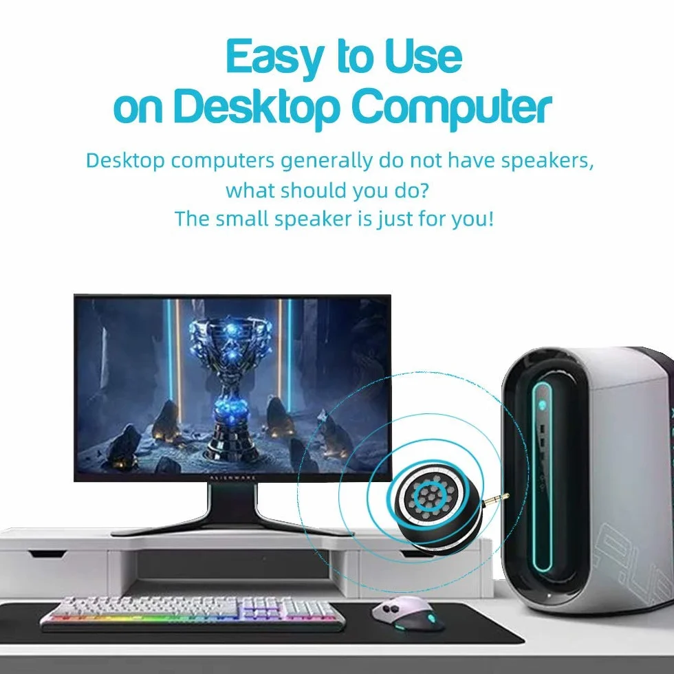 Mini Haut-Parleur de Téléphone Portable, Enceinte Portable avec Interface Audio AUX 3.5mm Haut-Parleur pour Smartphone/Tablette/Ordinateur